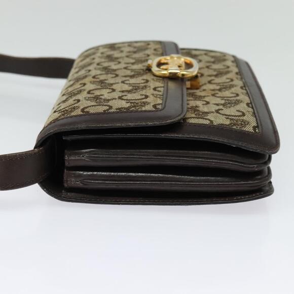 CELINE C Sulky Shoulder Bag Canvas Brown Gold - Picture 4 of 13